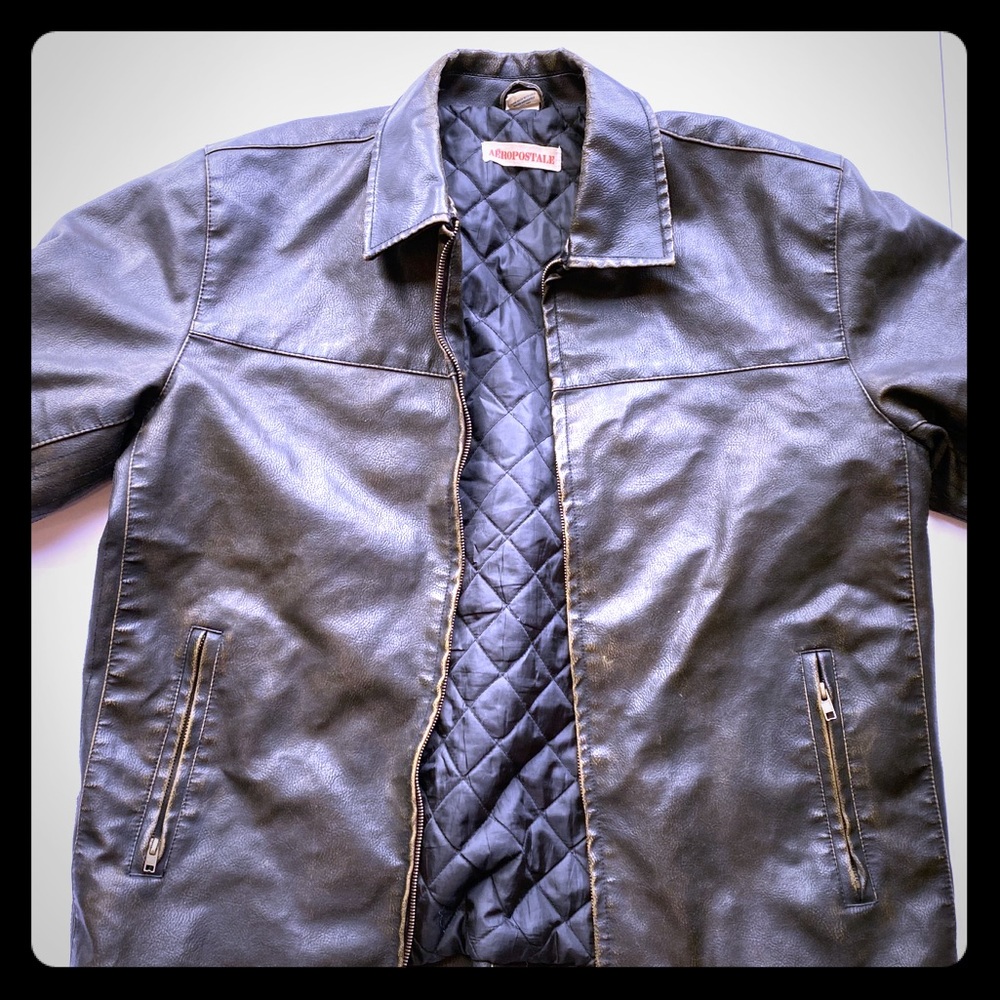 Classic distressed motorcycle jacket
